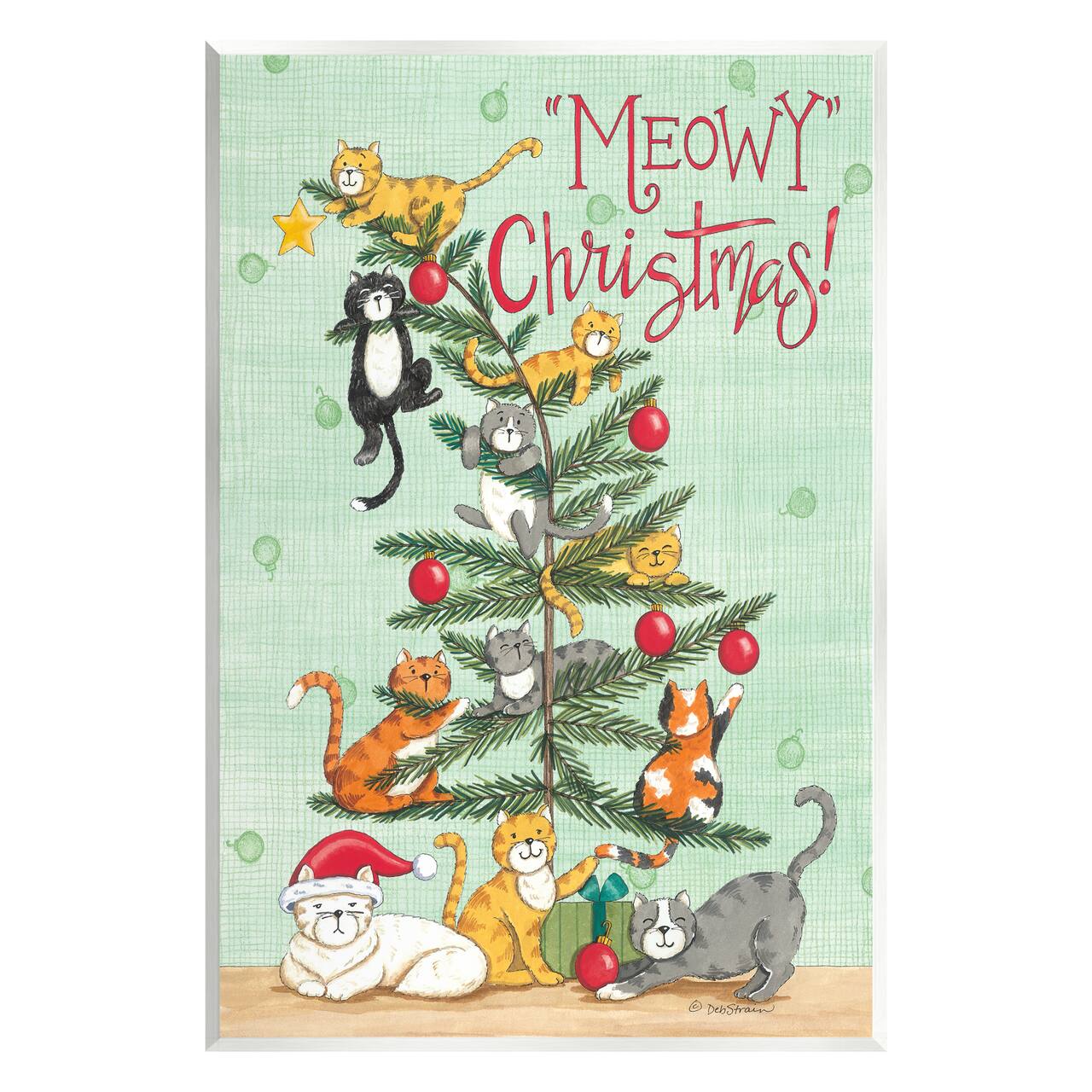 Stupell Industries Meowy Christmas Cats Wall Plaque Art
